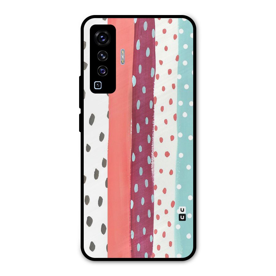 Polka Brush Art Metal Back Case for Vivo X50