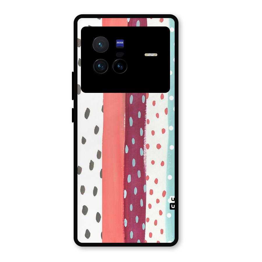 Polka Brush Art Metal Back Case for Vivo X80
