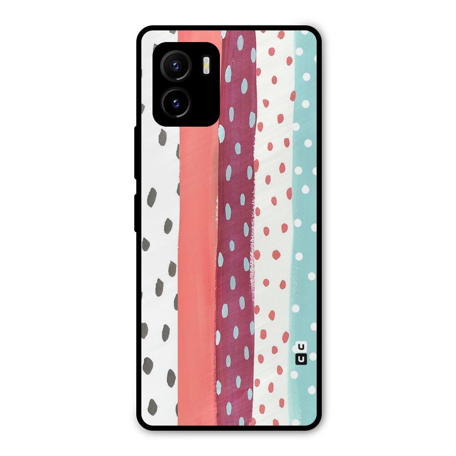 Polka Brush Art Metal Back Case for Vivo Y15s