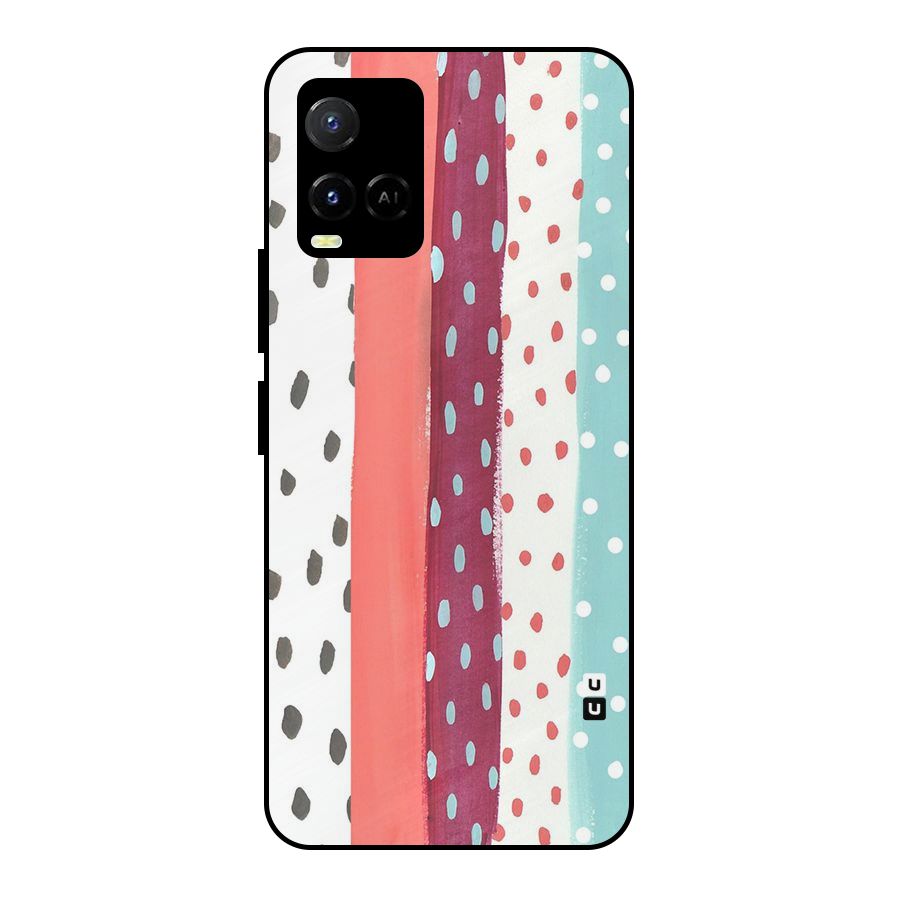 Polka Brush Art Metal Back Case for Vivo Y21T