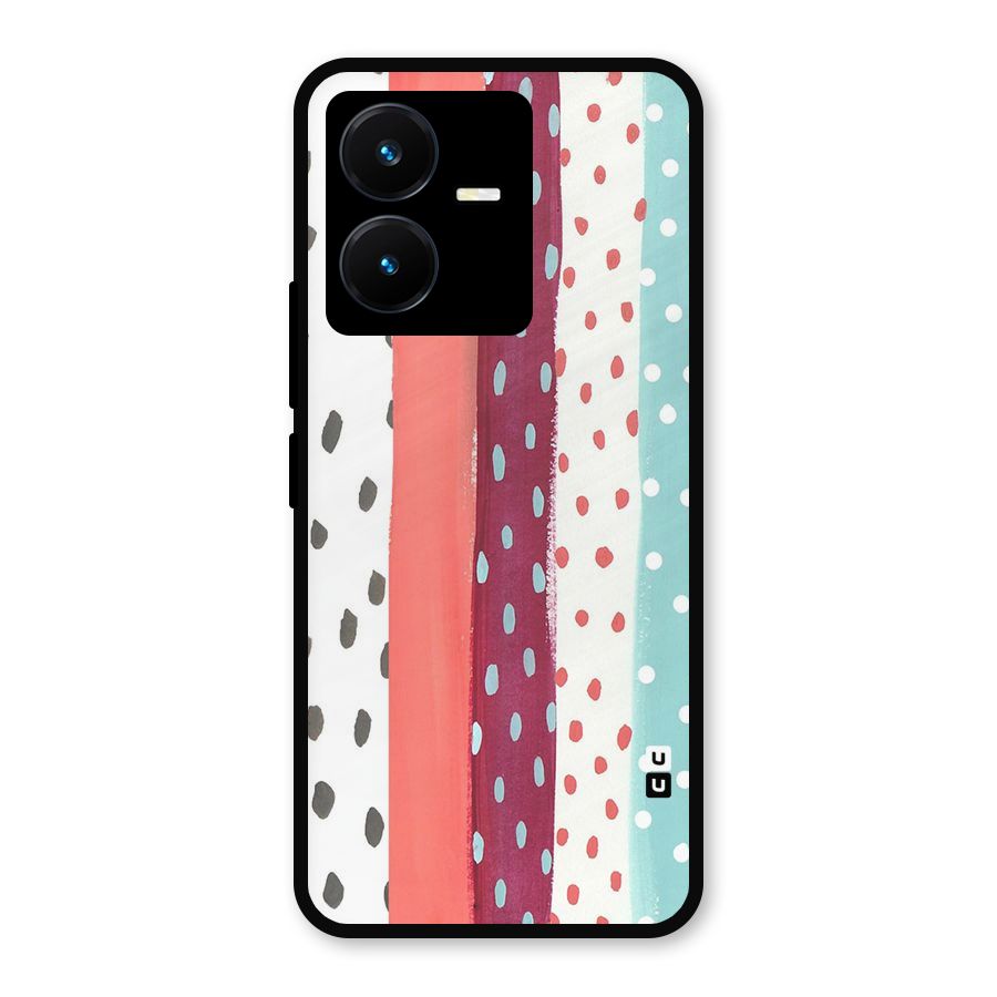 Polka Brush Art Metal Back Case for Vivo Y22
