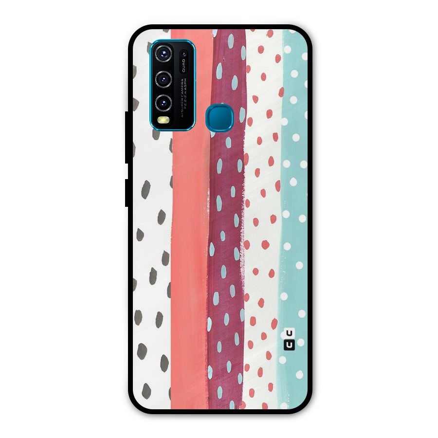 Polka Brush Art Metal Back Case for Vivo Y30