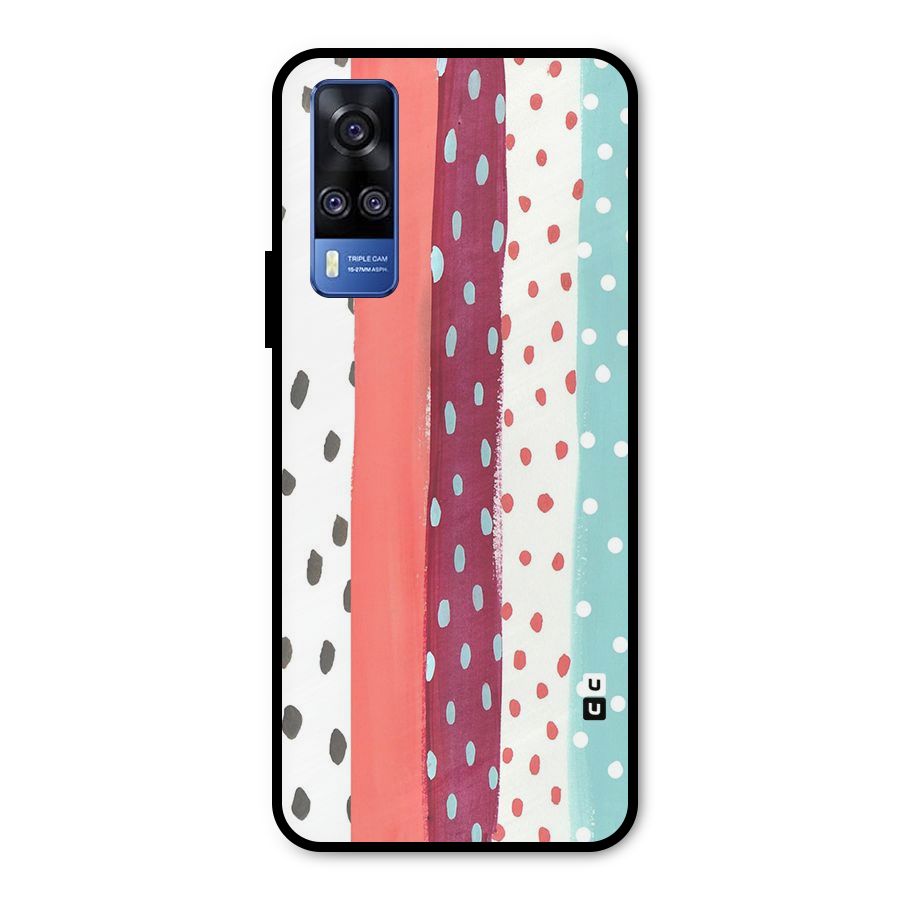 Polka Brush Art Metal Back Case for Vivo Y31