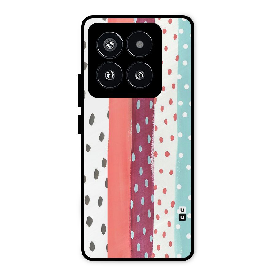 Polka Brush Art Metal Back Case for Xiaomi 14 Pro