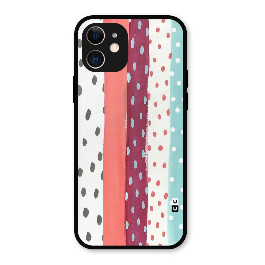 Polka Brush Art Metal Back Case for iPhone 12