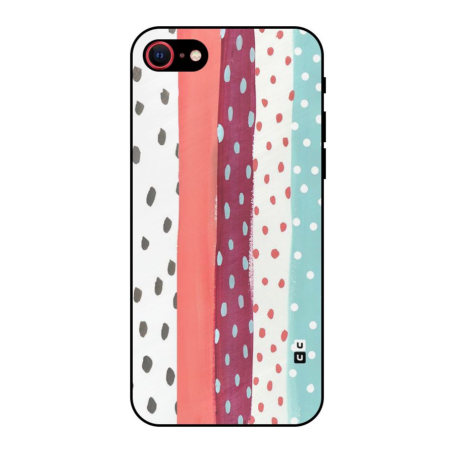 Polka Brush Art Metal Back Case for iPhone 7