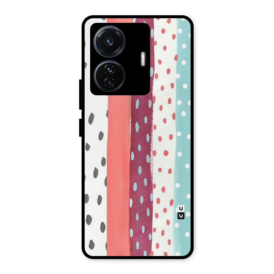 Polka Brush Art Metal Back Case for iQOO Z6