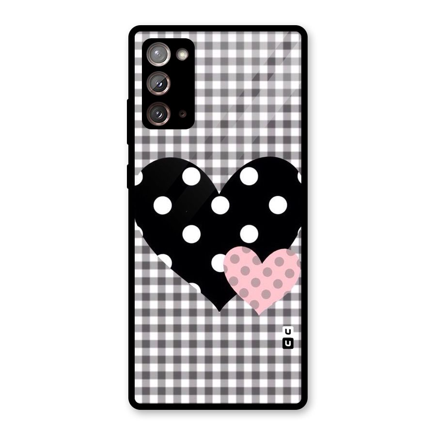 Polka Check Hearts Glass Back Case for Galaxy Note 20