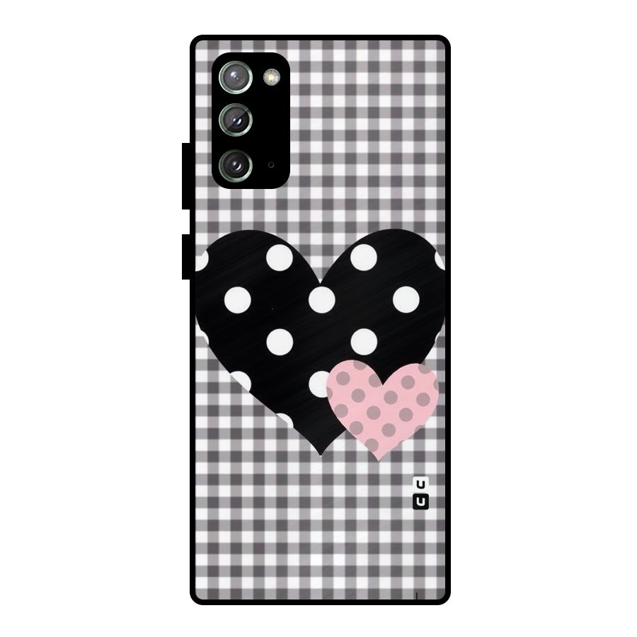 Polka Check Hearts Metal Back Case for Galaxy Note 20