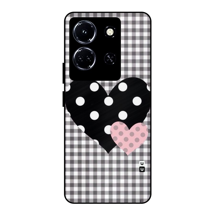 Polka Check Hearts Metal Back Case for Infinix Note 30 5G