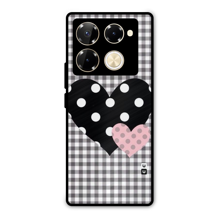 Polka Check Hearts Metal Back Case for Infinix Note 40 Pro Plus