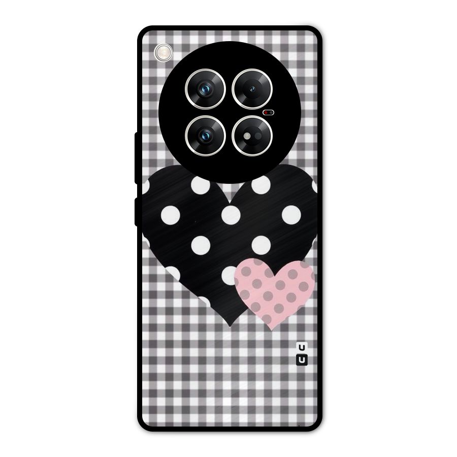 Polka Check Hearts Metal Back Case for Infinix Zero 40 5G