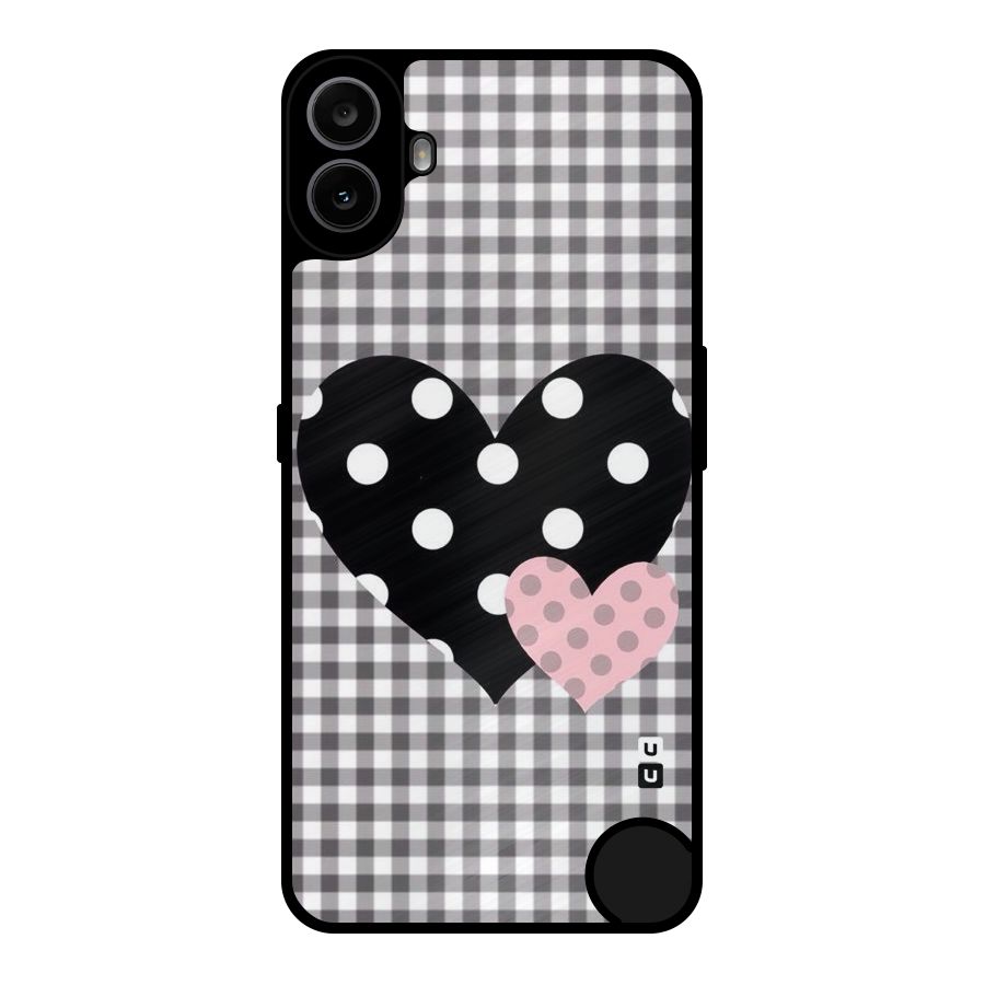 Polka Check Hearts Metal Back Case for Nothing CMF Phone 1