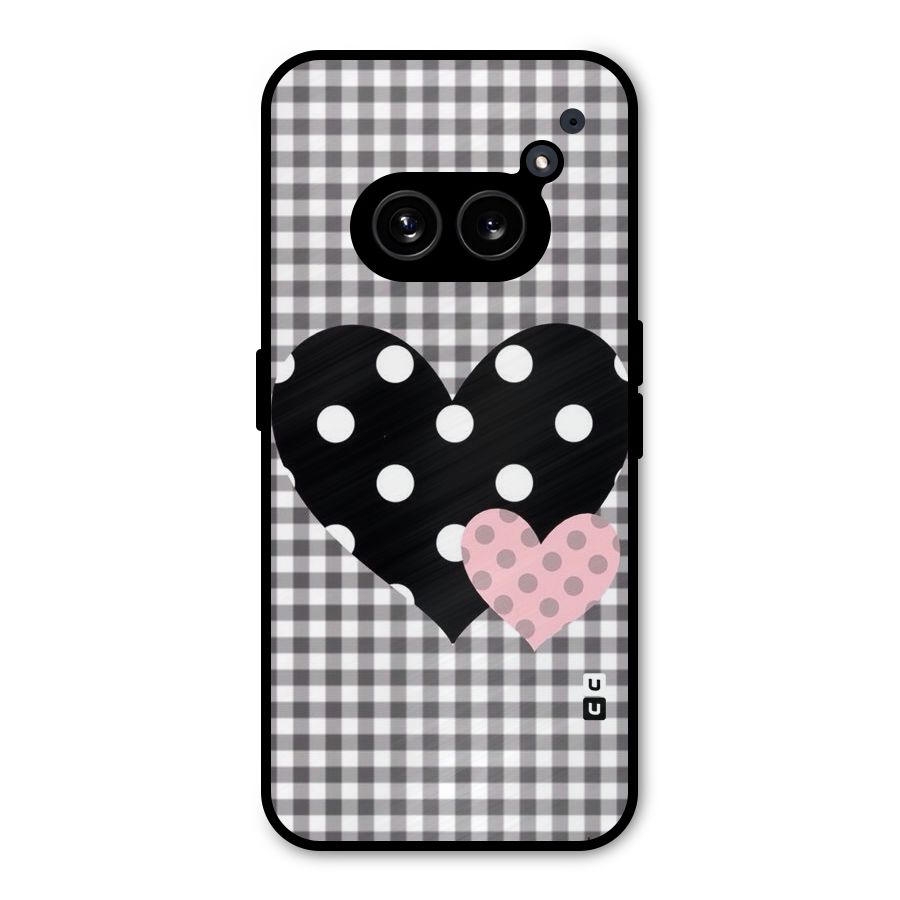 Polka Check Hearts Metal Back Case for Nothing Phone 2a