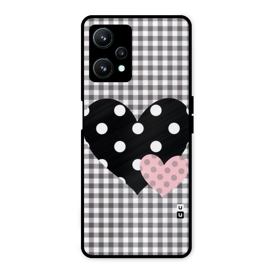 Polka Check Hearts Metal Back Case for Realme 9 Pro 5G