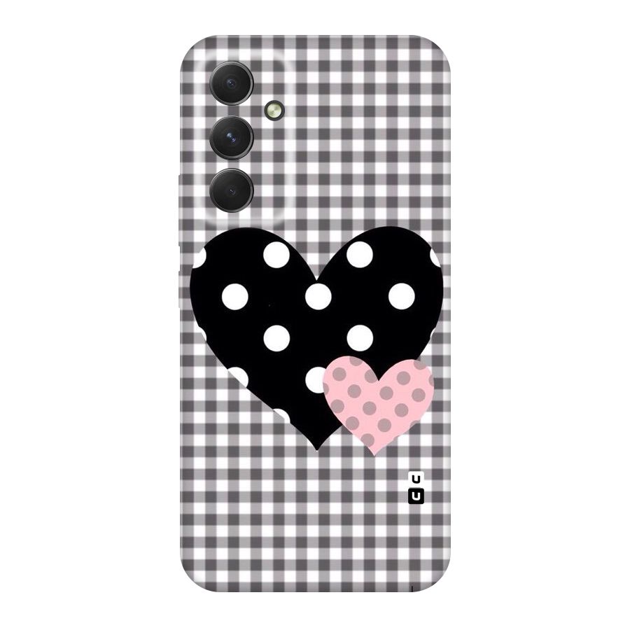 Polka Check Hearts Original Polycarbonate Back Case for Galaxy A54