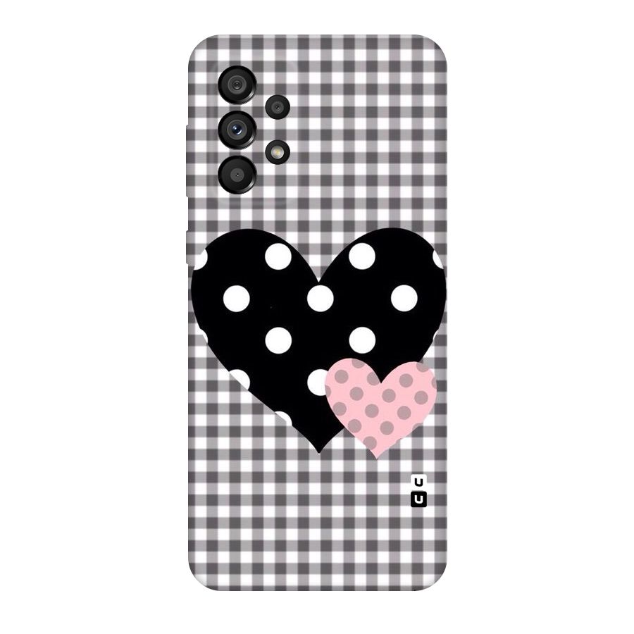 Polka Check Hearts Original Polycarbonate Back Case for Galaxy A73 5G