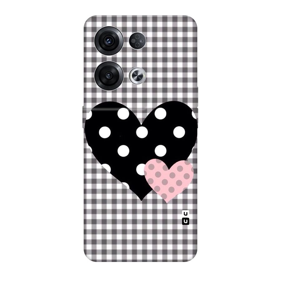 Polka Check Hearts Original Polycarbonate Back Case for Oppo Reno8 Pro 5G
