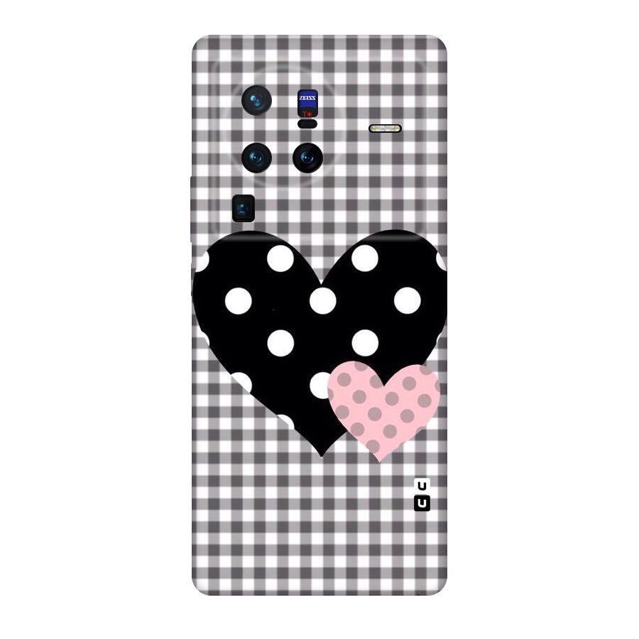 Polka Check Hearts Original Polycarbonate Back Case for Vivo X80