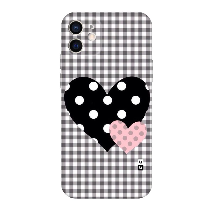 Polka Check Hearts Original Polycarbonate Back Case for iPhone 12