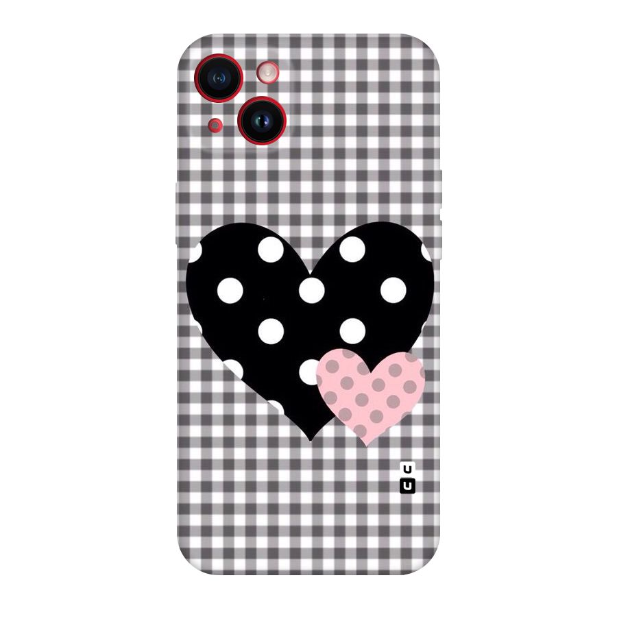 Polka Check Hearts Original Polycarbonate Back Case for iPhone 14 Plus