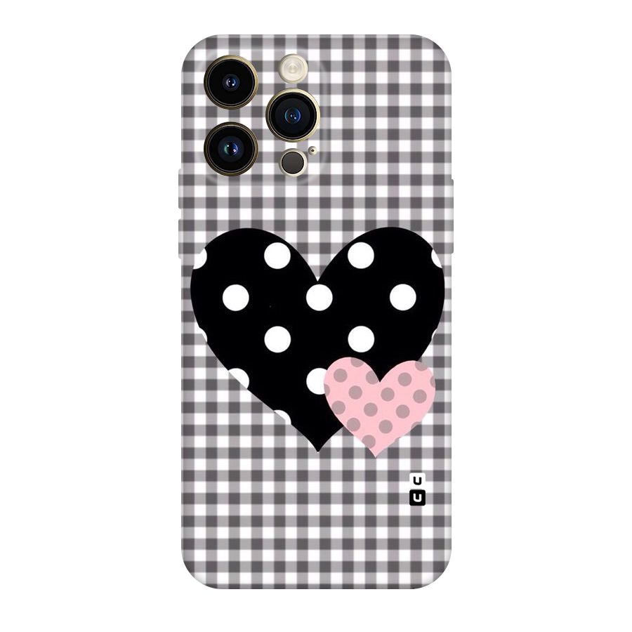 Polka Check Hearts Original Polycarbonate Back Case for iPhone 14 Pro Max