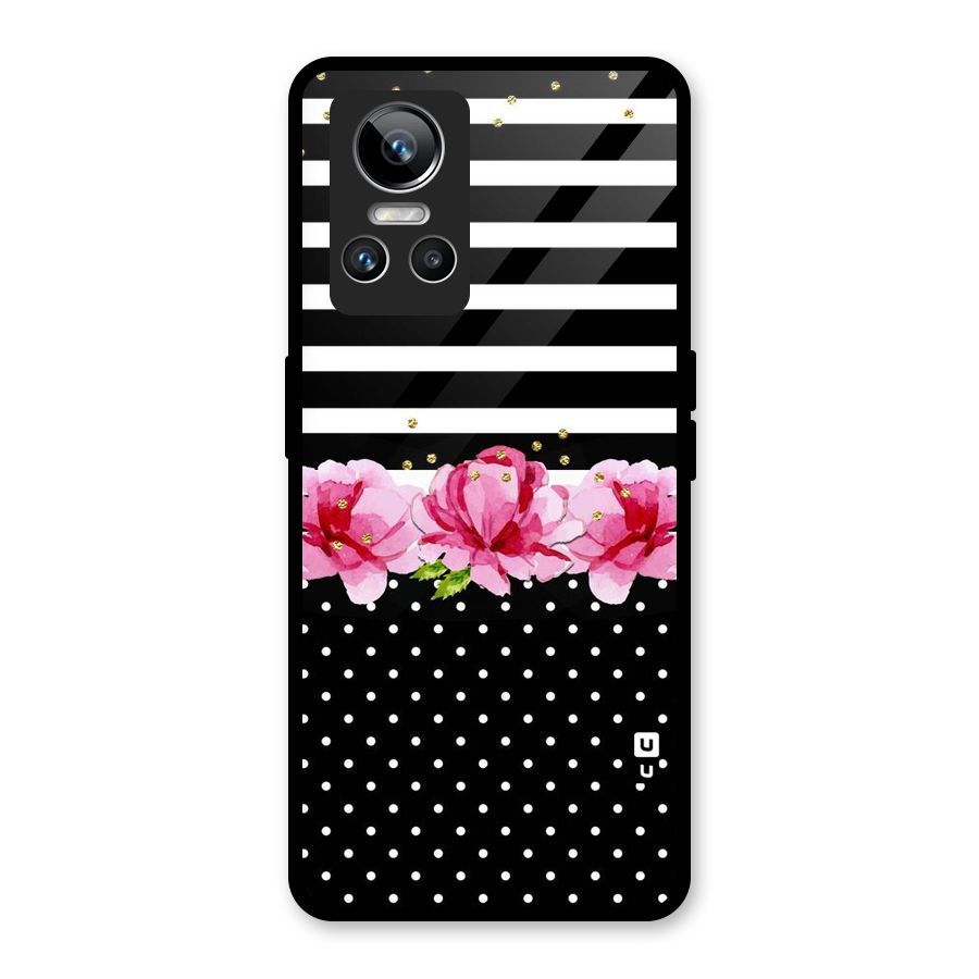 Polka Floral Stripes Glass Back Case for Realme GT Neo 3