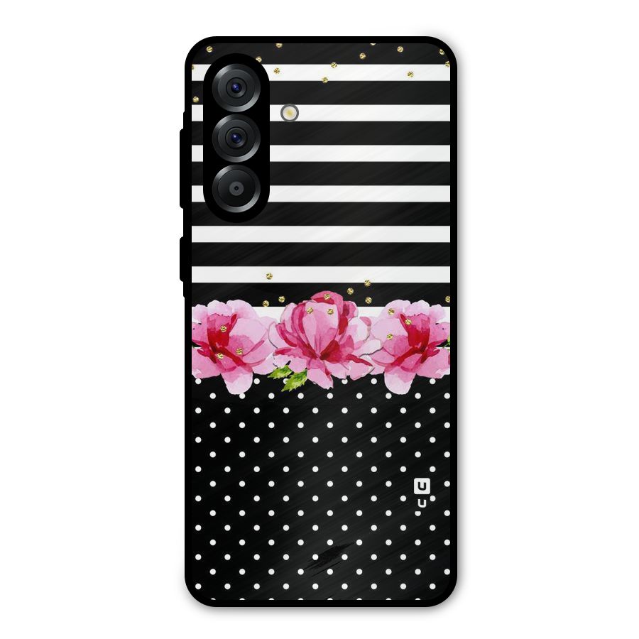Polka Floral Stripes Metal Back Case for Galaxy A56