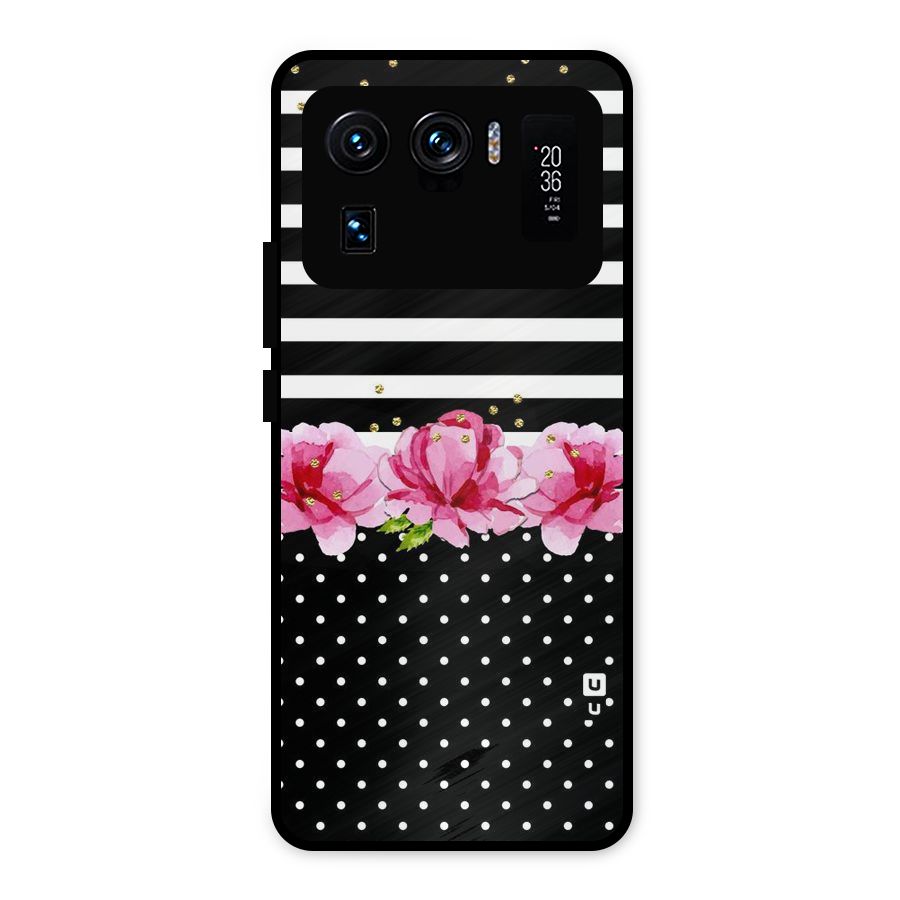 Polka Floral Stripes Metal Back Case for Mi 11 Ultra