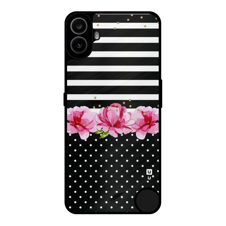 Polka Floral Stripes Metal Back Case for Nothing CMF Phone 1