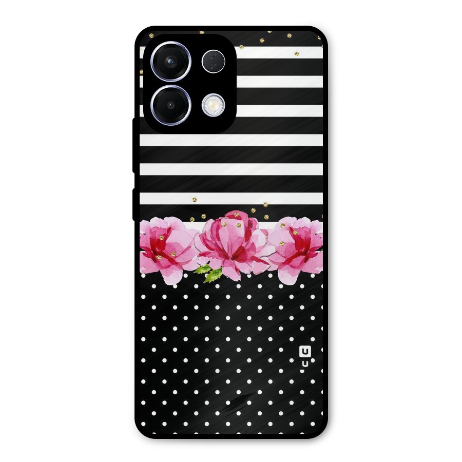 Polka Floral Stripes Metal Back Case for Oppo K13