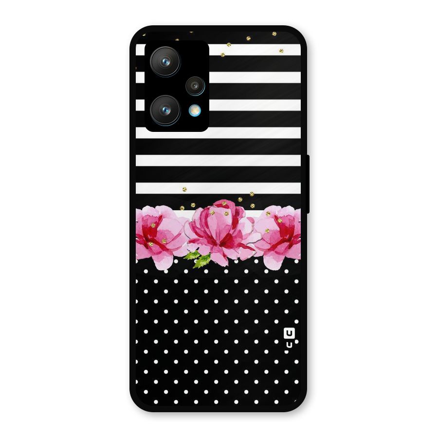 Polka Floral Stripes Metal Back Case for Realme 9