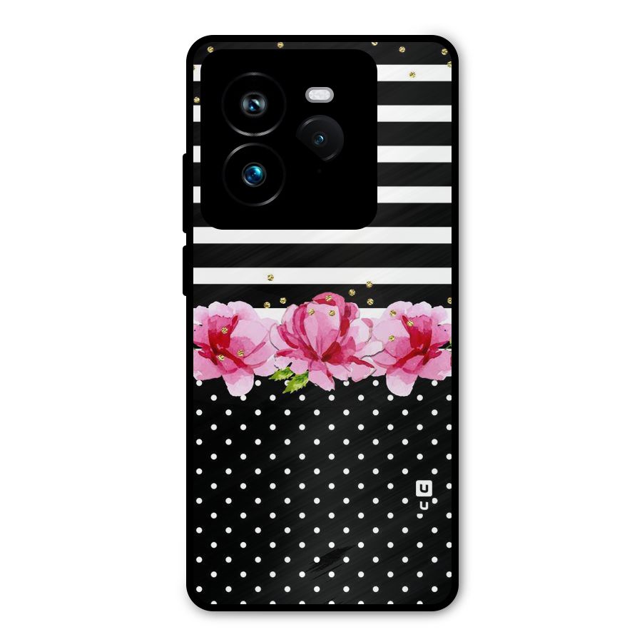 Polka Floral Stripes Metal Back Case for Realme GT 7 Pro