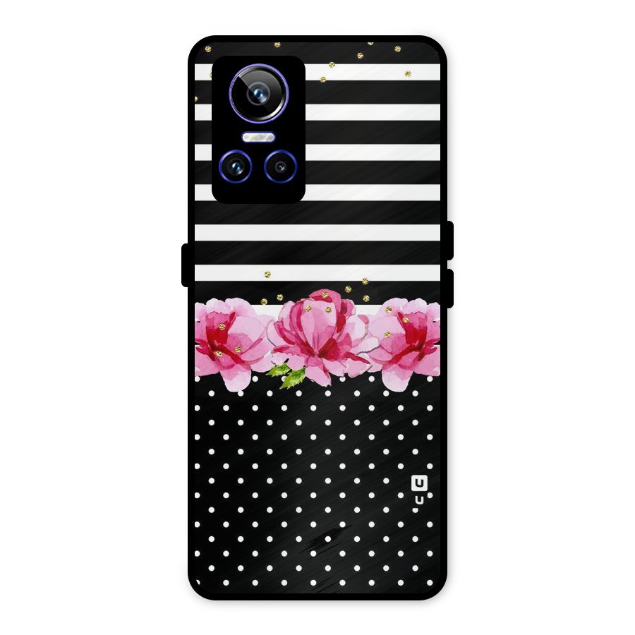 Polka Floral Stripes Metal Back Case for Realme GT Neo 3