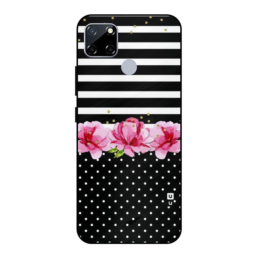 Polka Floral Stripes Metal Back Case for Realme Narzo 20