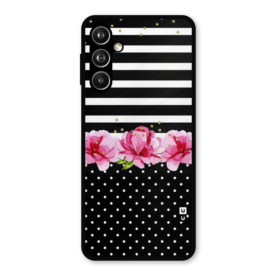 Polka Floral Stripes Metal Back Case for Samsung Galaxy M54