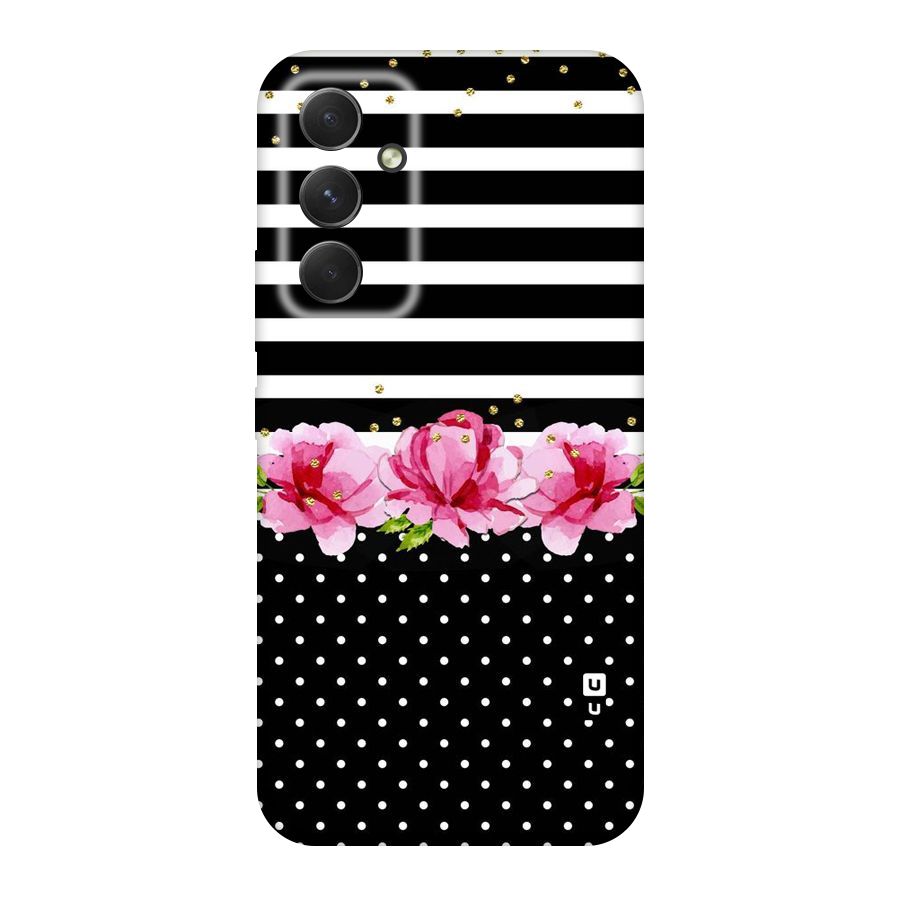 Polka Floral Stripes Original Polycarbonate Back Case for Galaxy A54