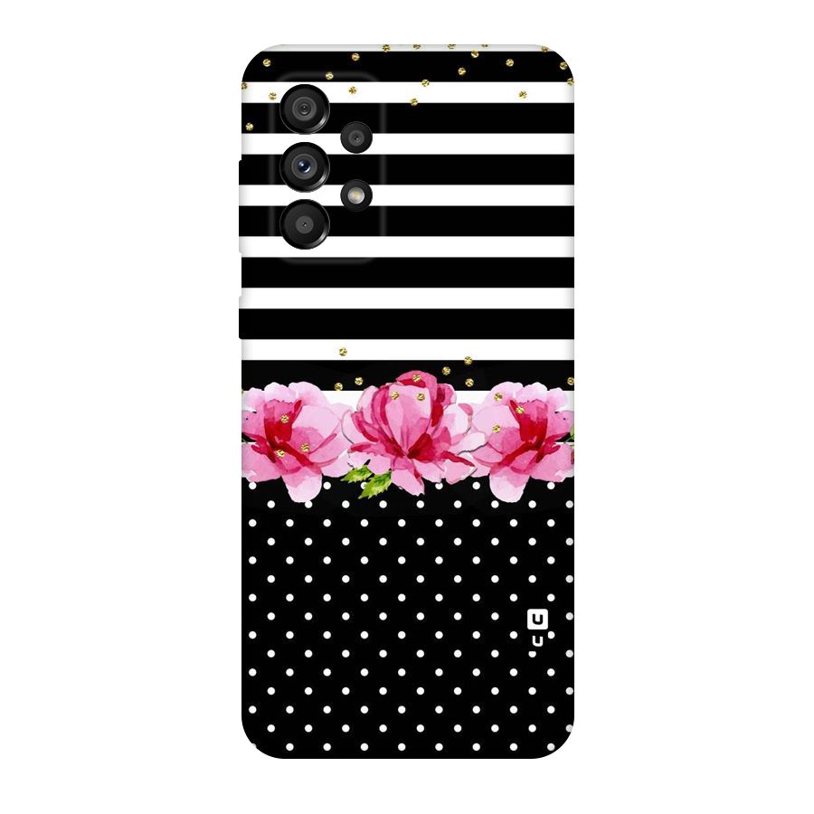 Polka Floral Stripes Original Polycarbonate Back Case for Galaxy A73 5G