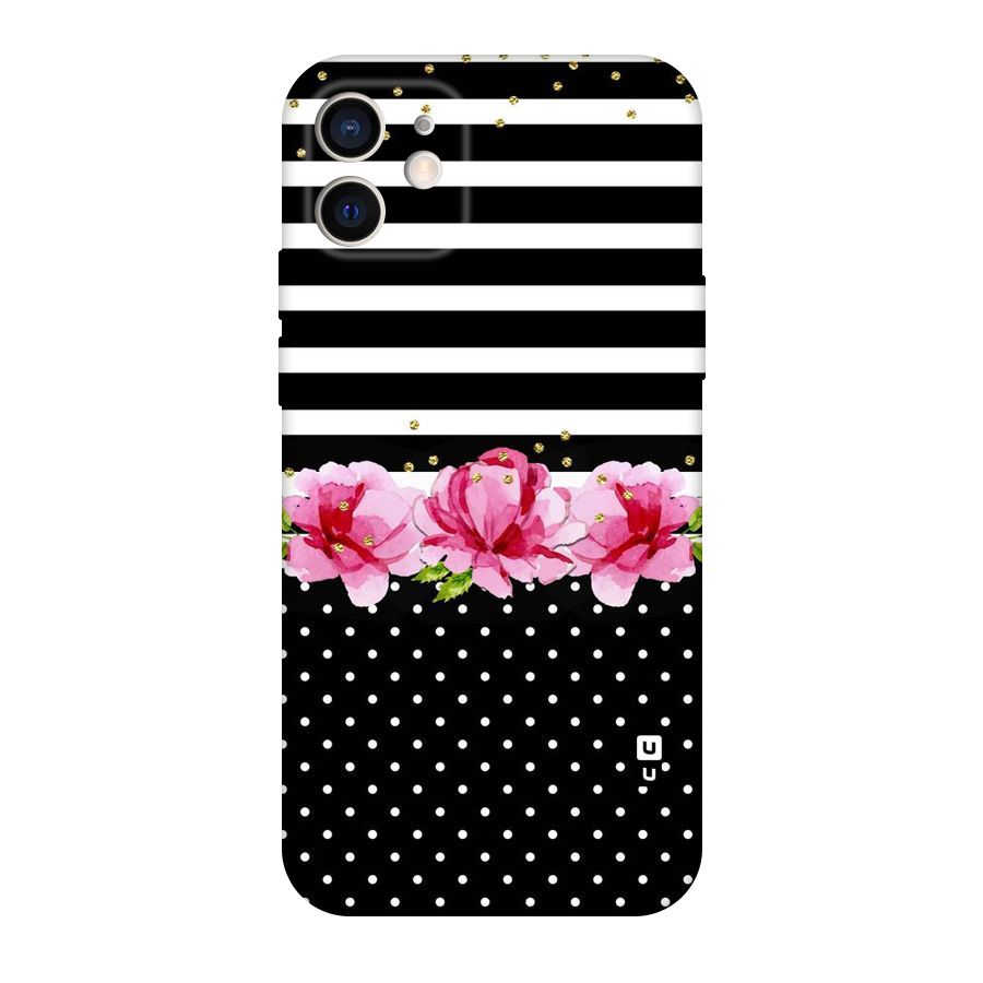 Polka Floral Stripes Original Polycarbonate Back Case for iPhone 12