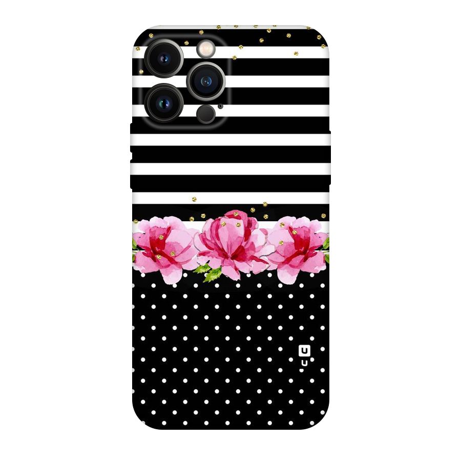 Polka Floral Stripes Original Polycarbonate Back Case for iPhone 13 Pro Max