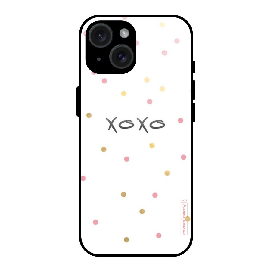 Polka Hugs Glass Back Case for iPhone 15