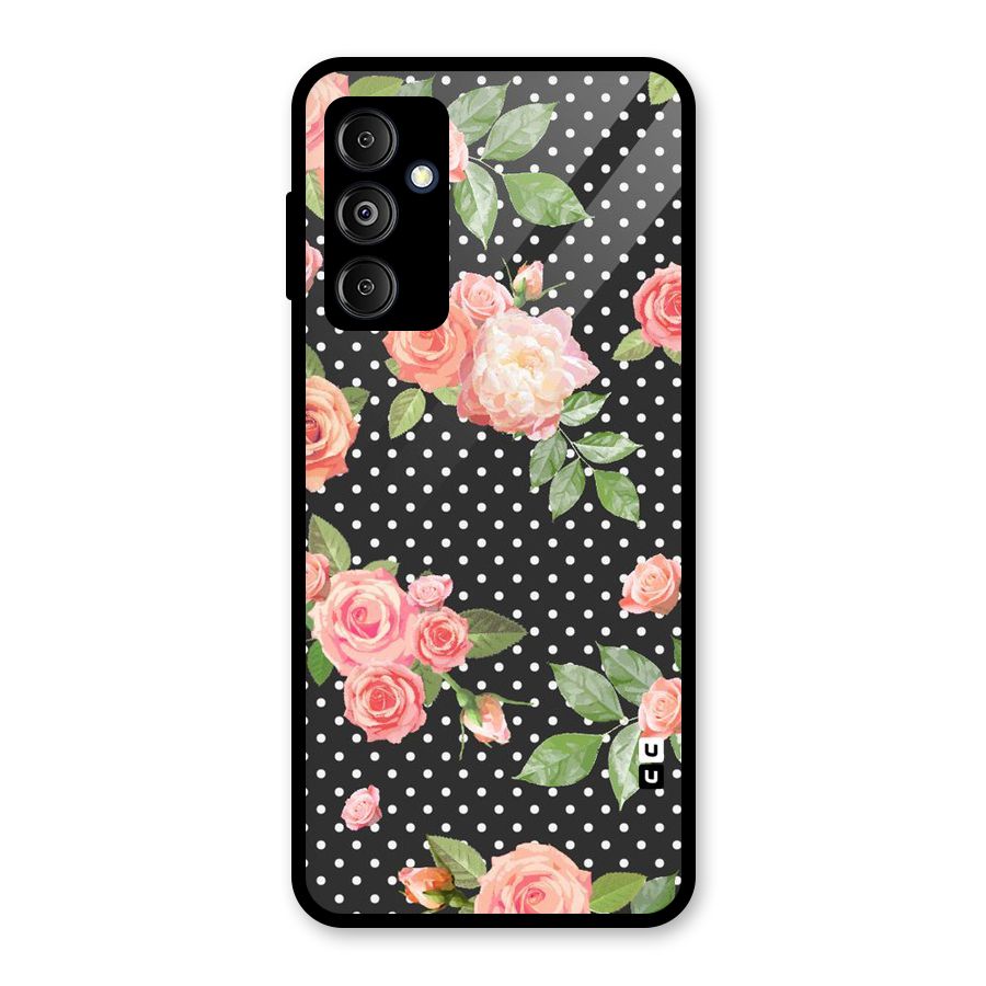 Polka Peach Glass Back Case for Galaxy M14 5G