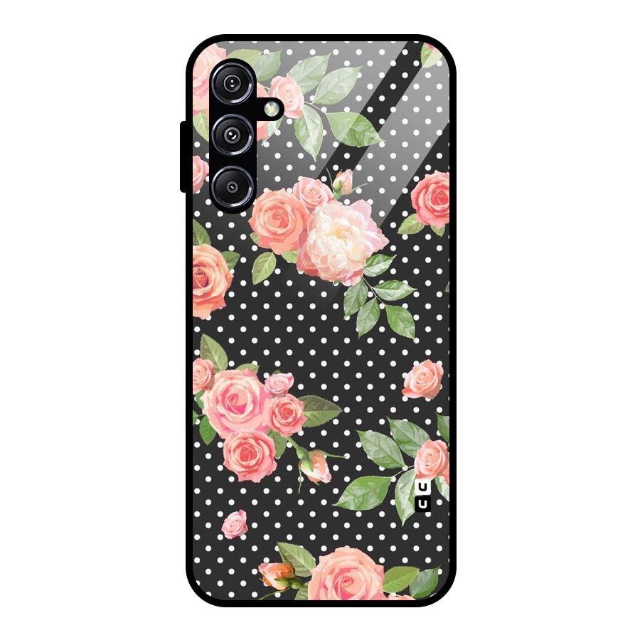 Polka Peach Glass Back Case for Galaxy M34 5G