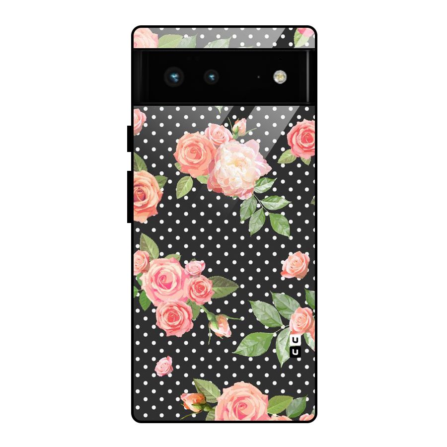 Polka Peach Glass Back Case for Google Pixel 6