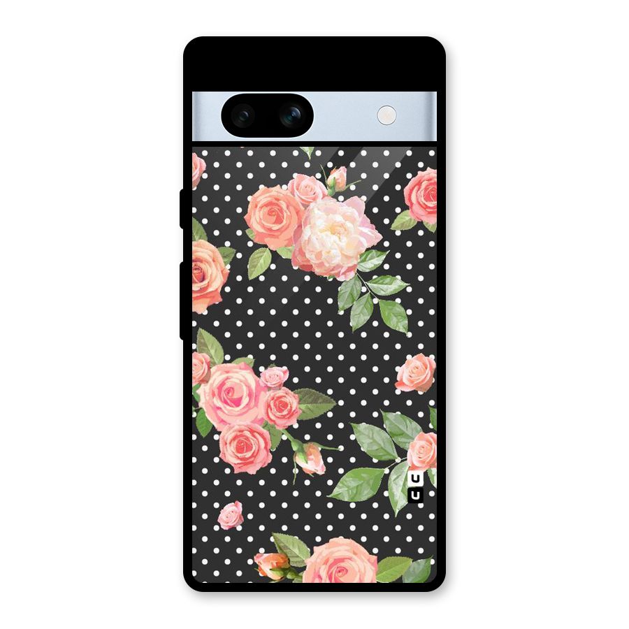 Polka Peach Glass Back Case for Google Pixel 7a