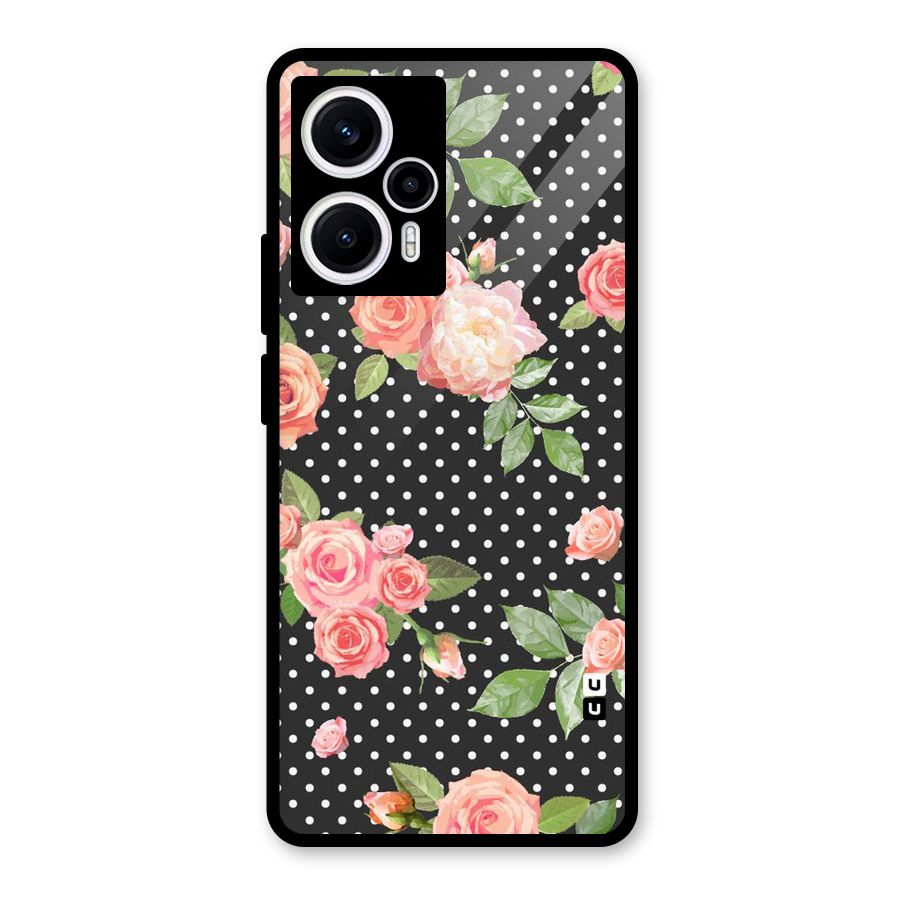 Polka Peach Glass Back Case for Poco F5