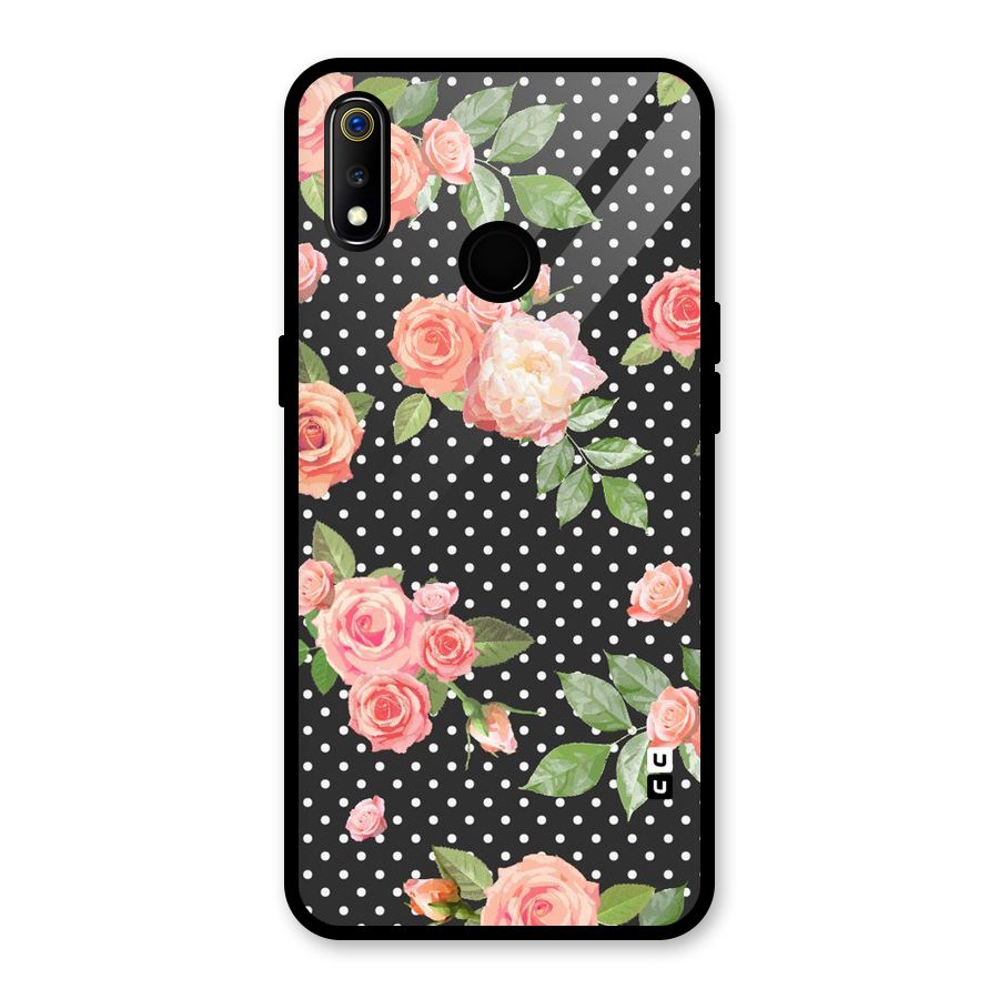 Polka Peach Glass Back Case for Realme 3i
