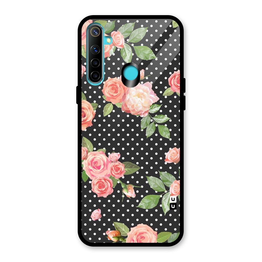 Polka Peach Glass Back Case for Realme 5i