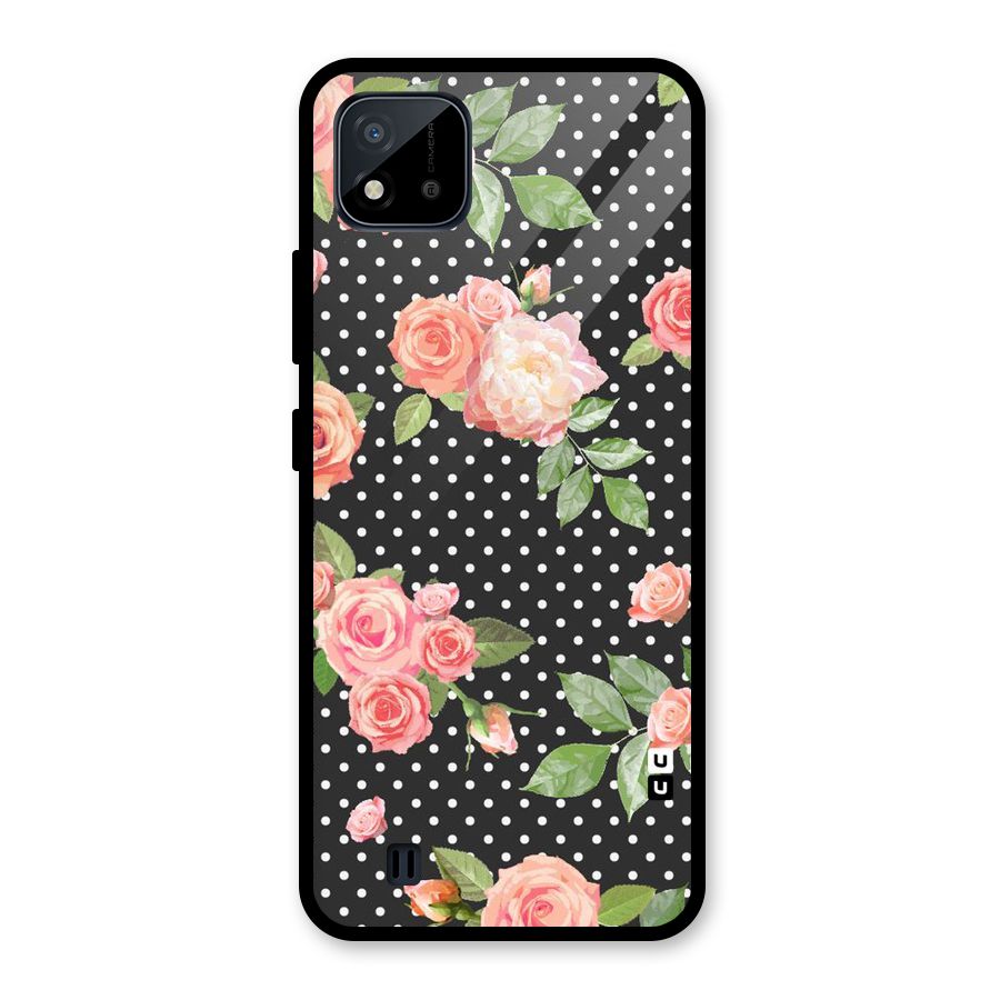 Polka Peach Glass Back Case for Realme C11 2021