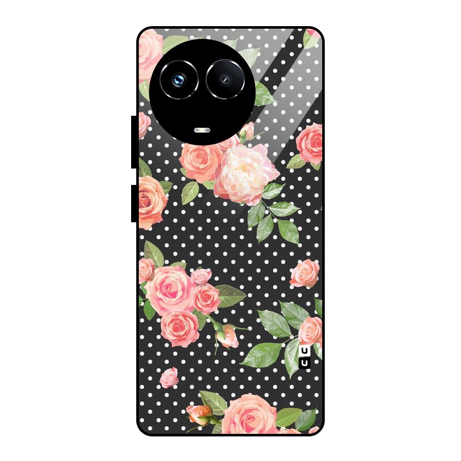 Polka Peach Glass Back Case for Realme Narzo 60X